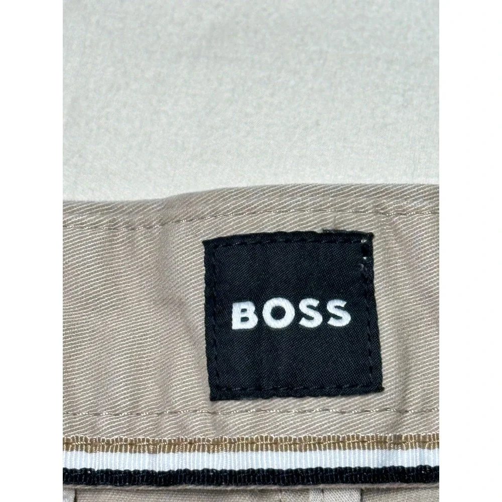 Hugo Boss Kaito Slim Fit Chinos Beige Stretch Cotton Trousers Mens 34R L32